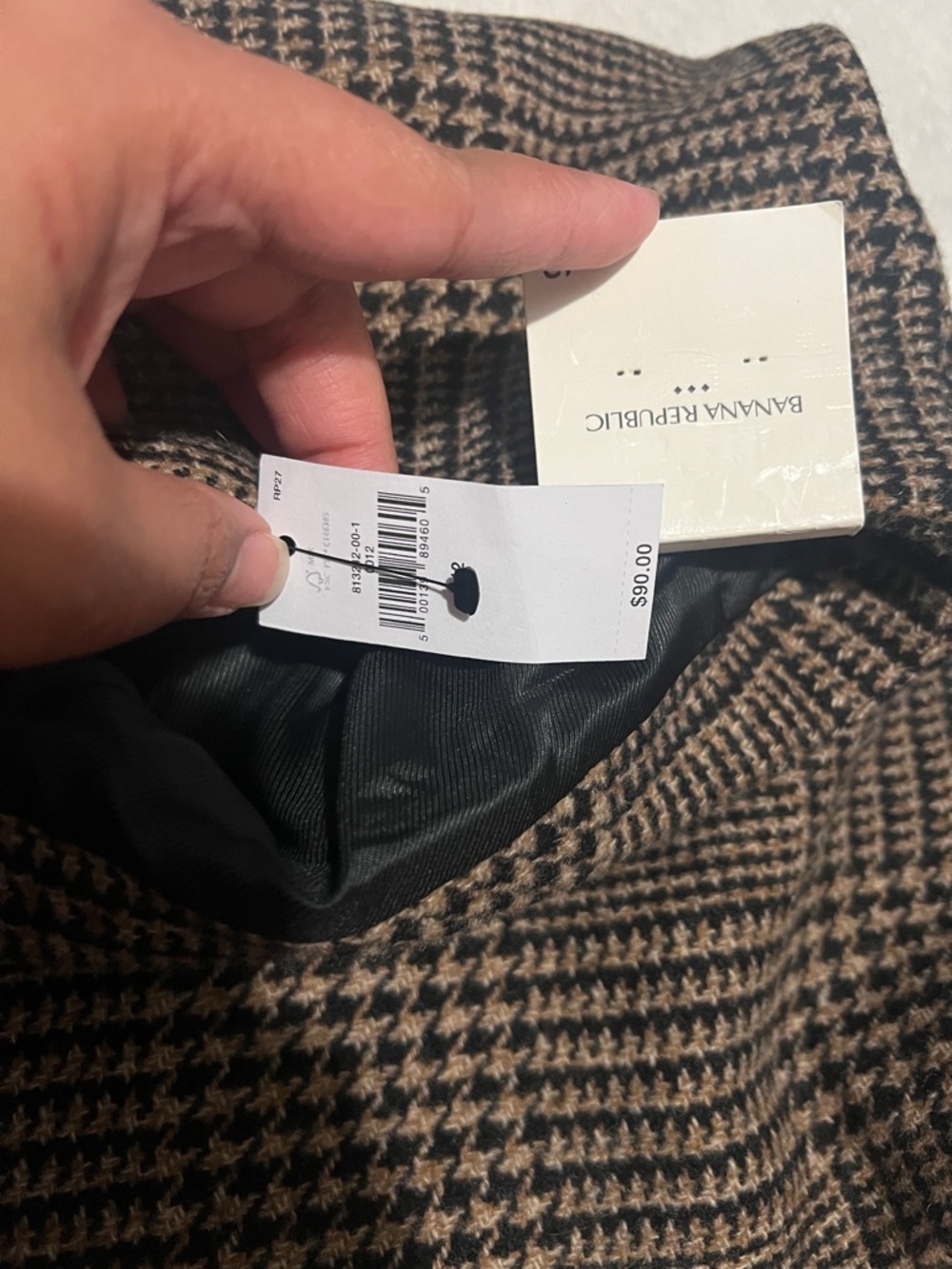 Banana Republic Brown Plaid Mini Skirt with Flap Pockets - Picture 5 of 6